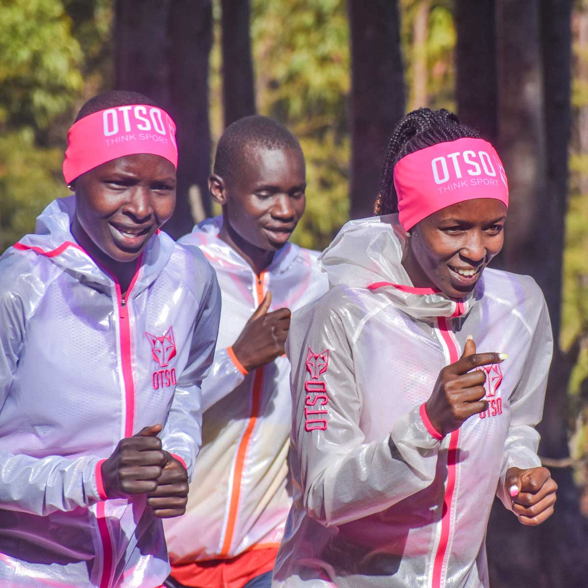 Waterproof jacket - White & Fluo Pink