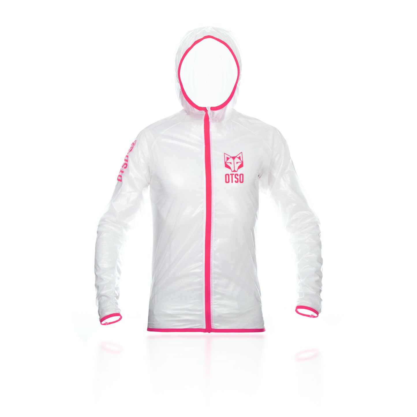 Waterproof jacket - White & Fluo Pink