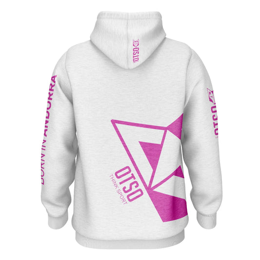 Sweat à capuche - White & Fluo Pink Otso