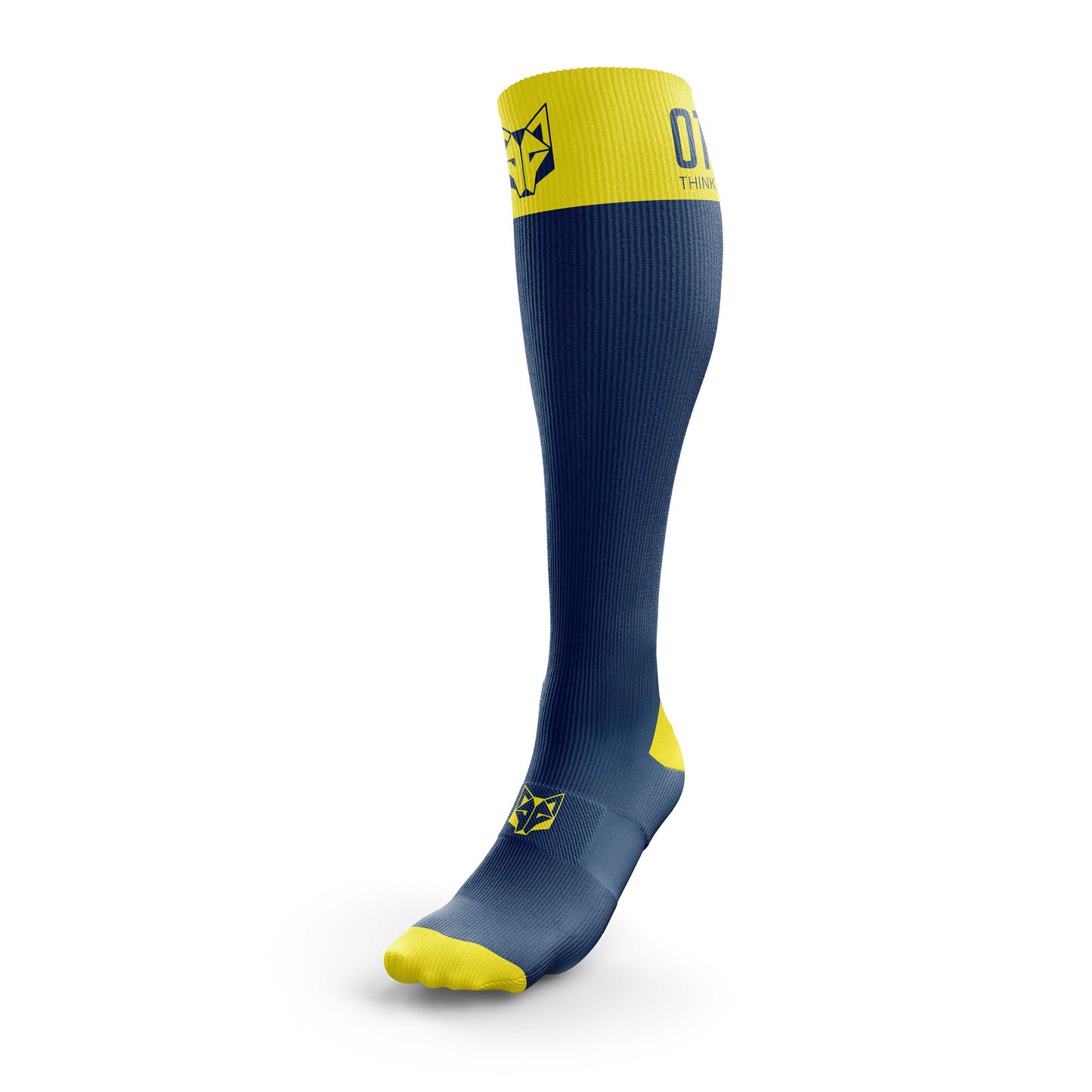Meias Recovery - Azul Marinho & Amarelo Fluo