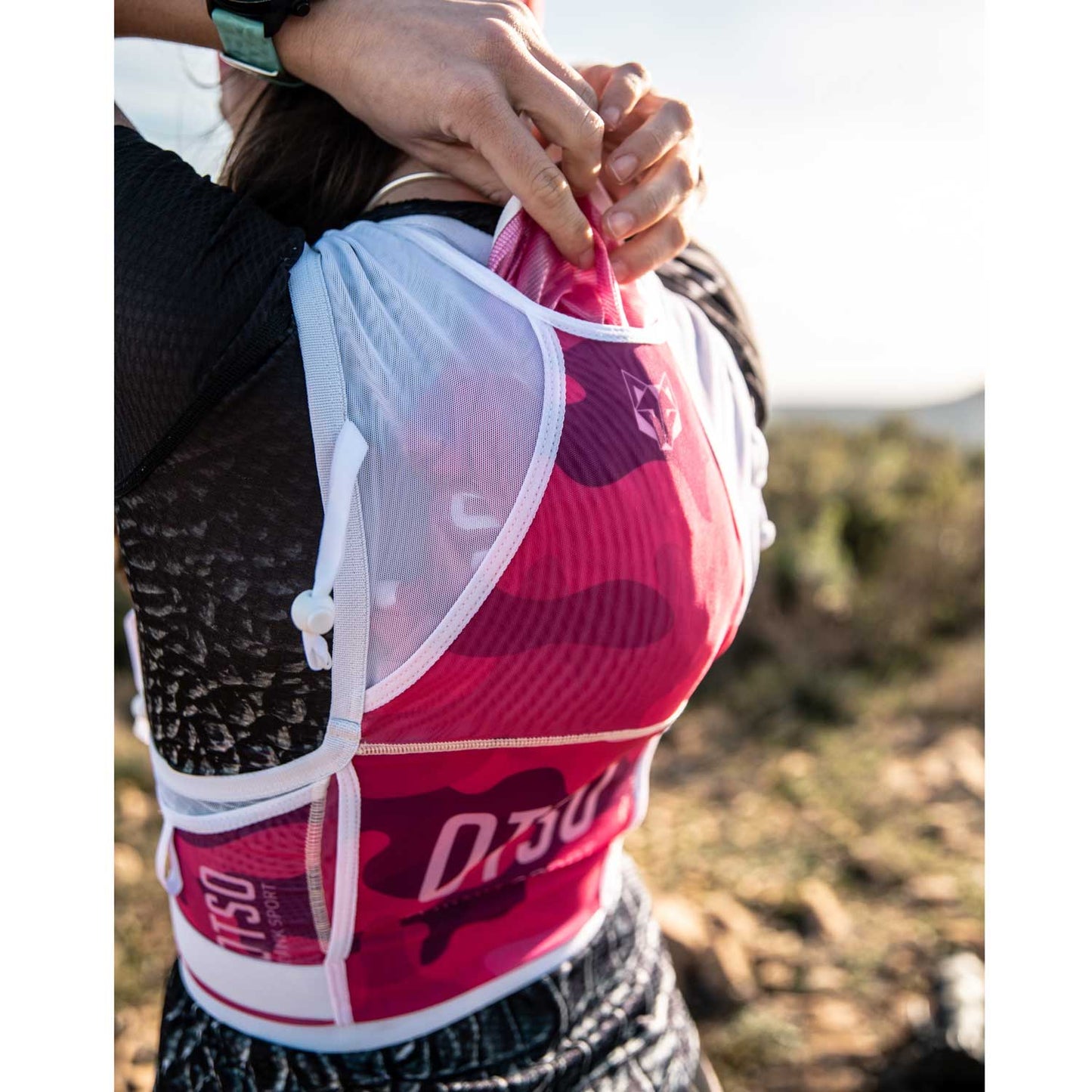 Mochila para corrida de trilha - Camo Pink
