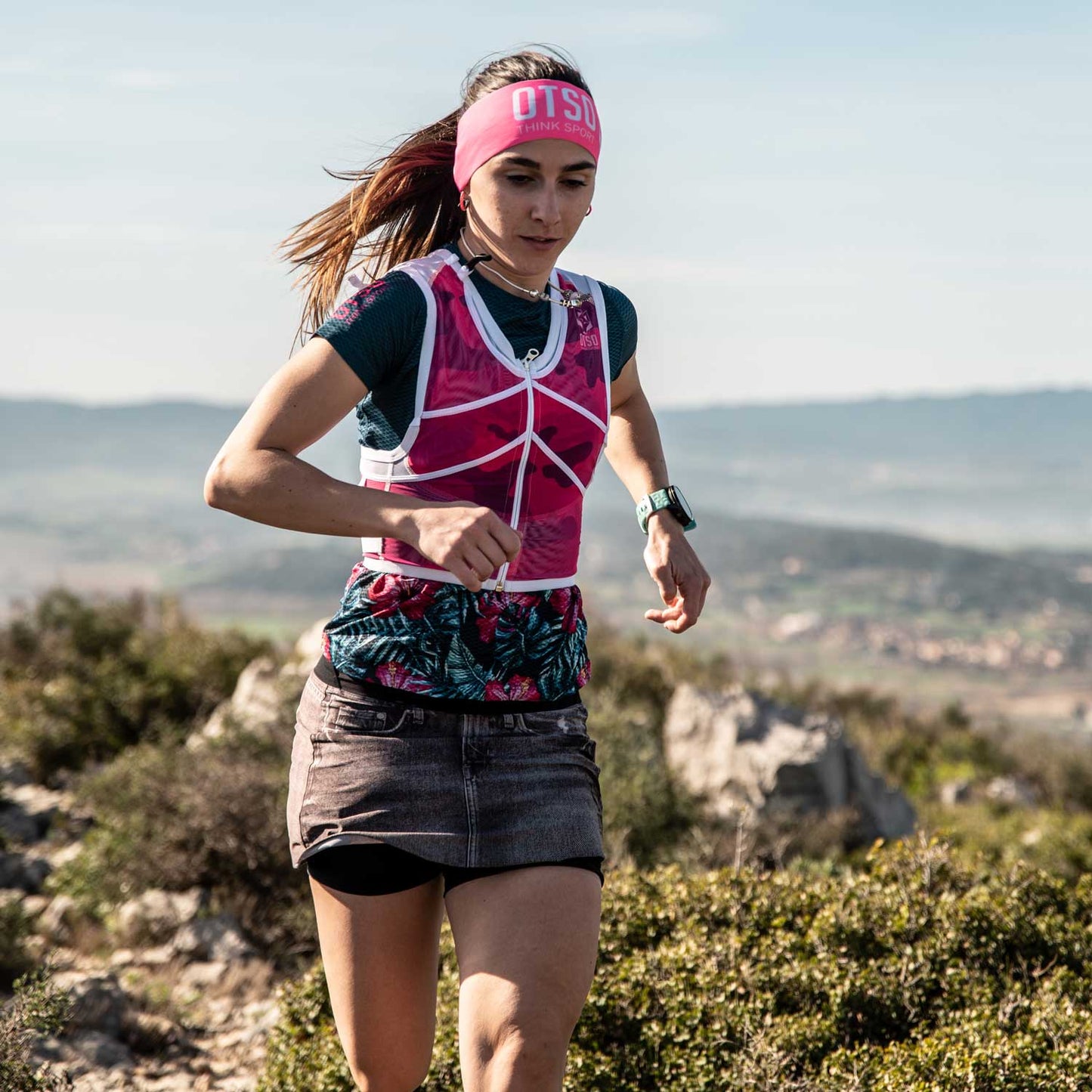 Mochila para corrida de trilha - Camo Pink