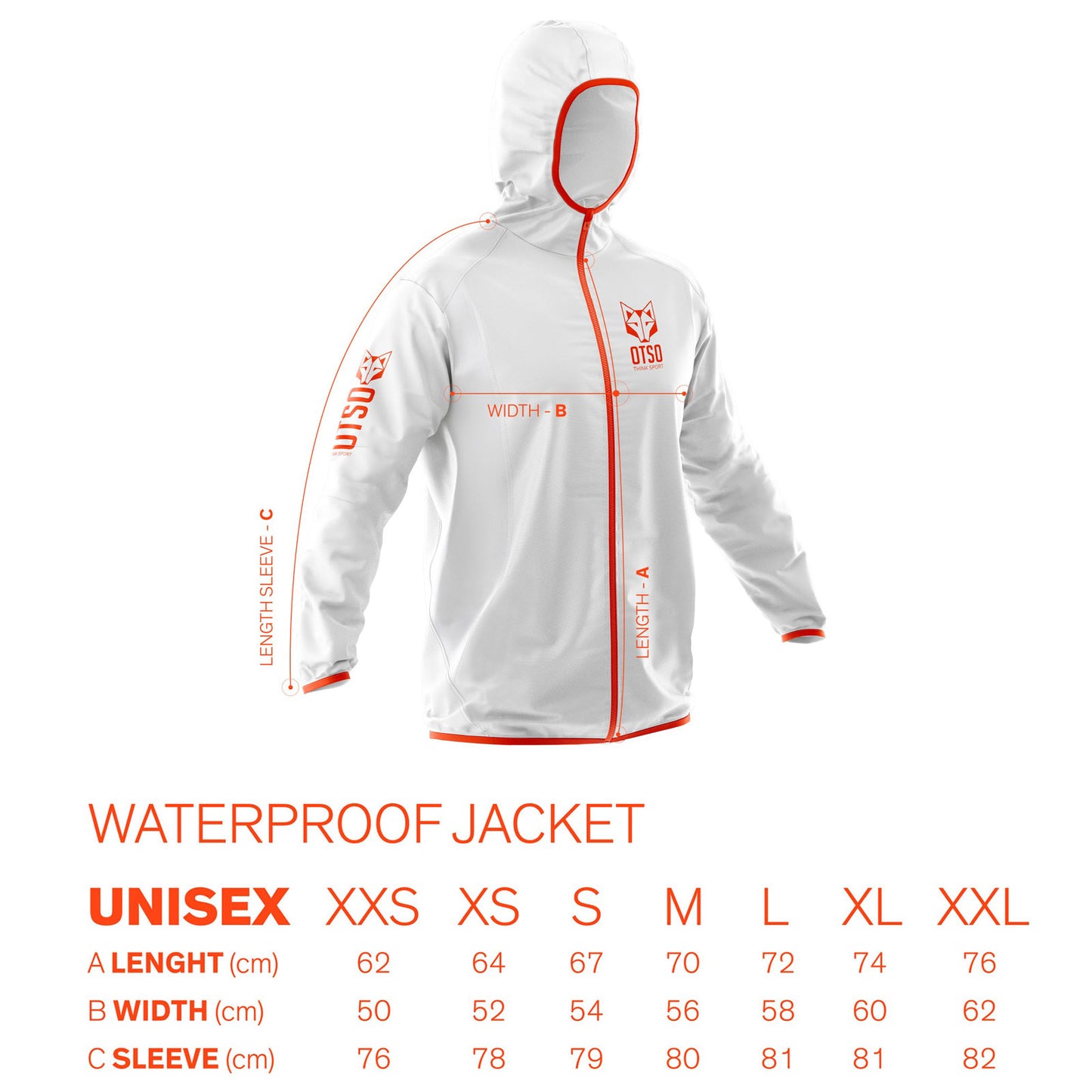 Waterproof jacket - Black & Fluo Orange