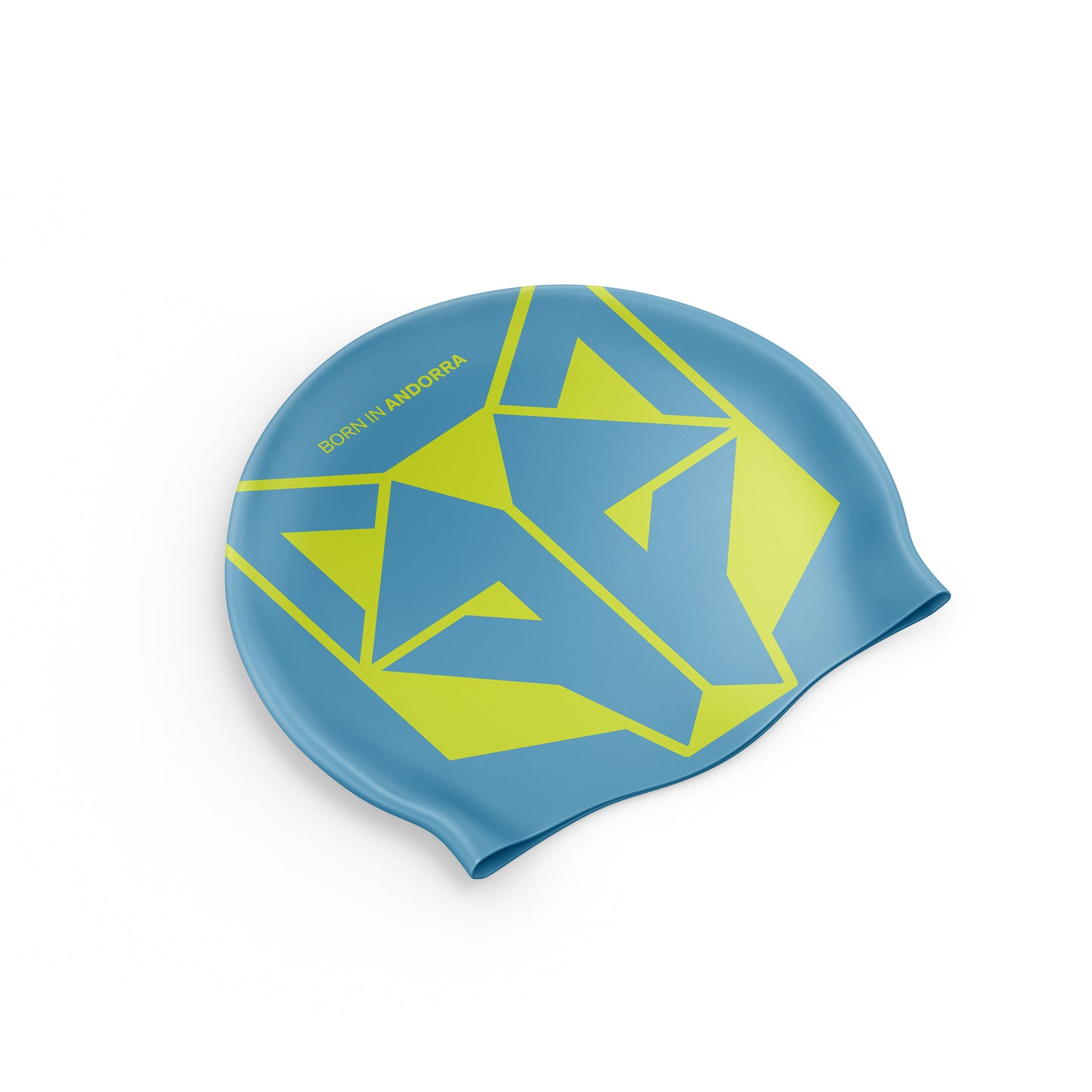 Gorro de natação - Azul Claro & Amarelo Fluo