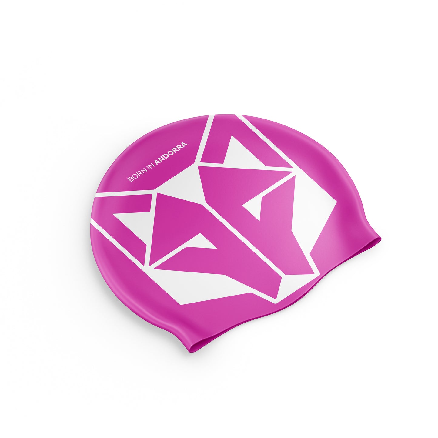 Gorro de natação - Rosa Fluorescente e Branco
