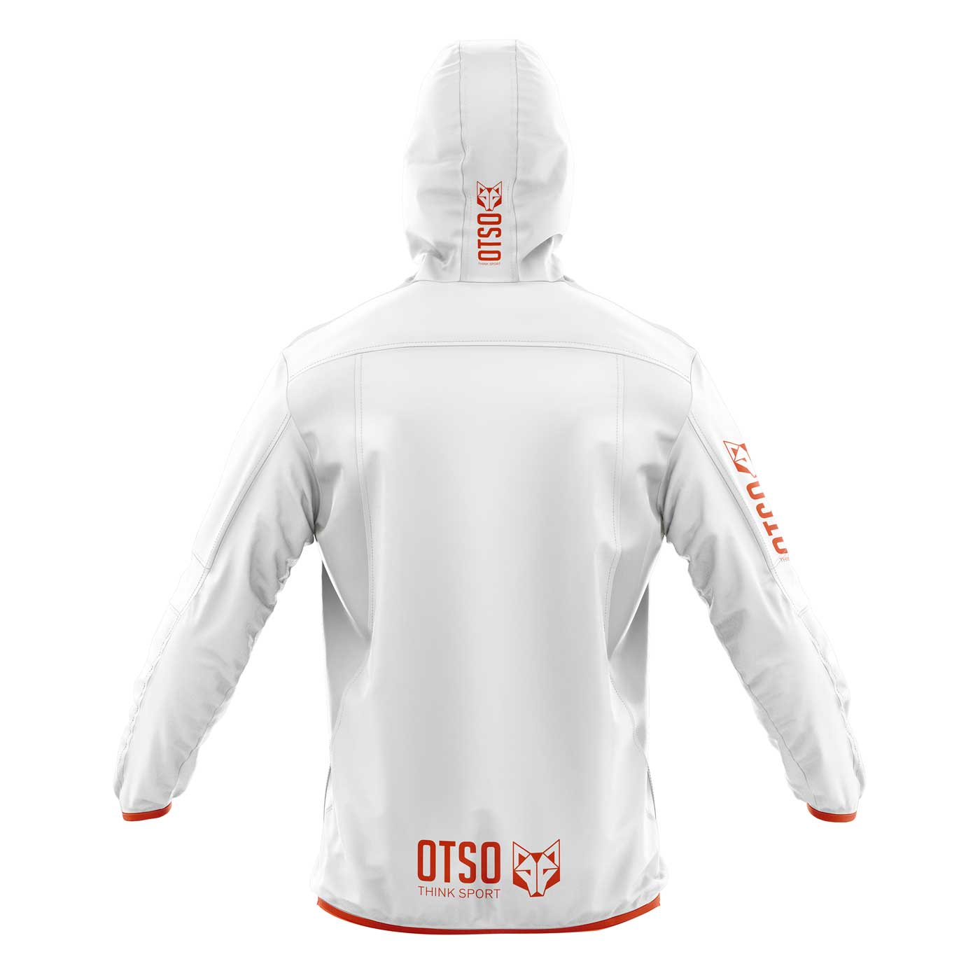 Waterproof Jacket - White & Fluo Orange