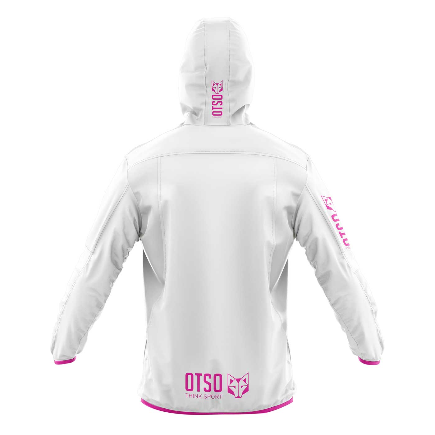 Waterproof jacket - White & Fluo Pink
