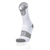 High Cut Cycling Socks - Pure White & Silver Grey