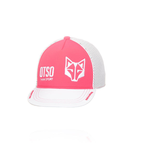 Boné snapback - Rosa Fluorescente & Branco